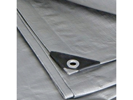 Tarpaulin 260g/m2, Universal, Silver and Black, Various Sizes