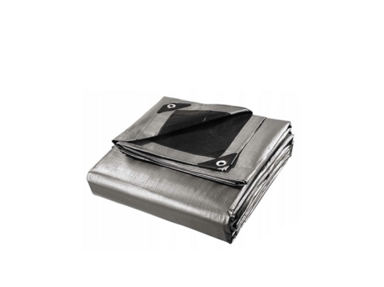 Tarpaulin 260g/m2, Universal, Silver and Black, Various Sizes