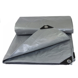 Tarpaulin 110g/m2, Universal, Silver/Green, Various Sizes